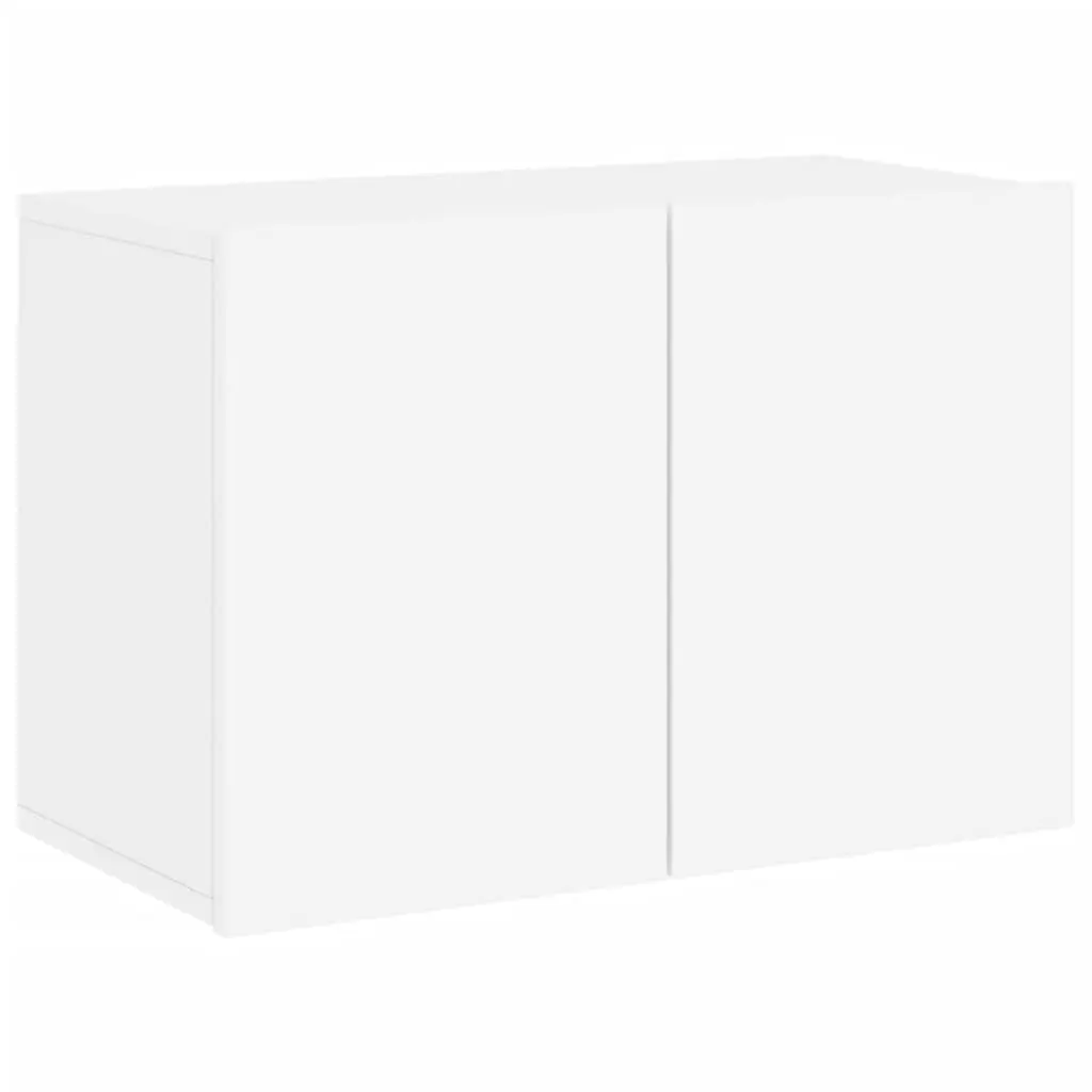 TV Cabinet Wall-mounted White Storage Unit Media Stand Organiser 60x30x41cm