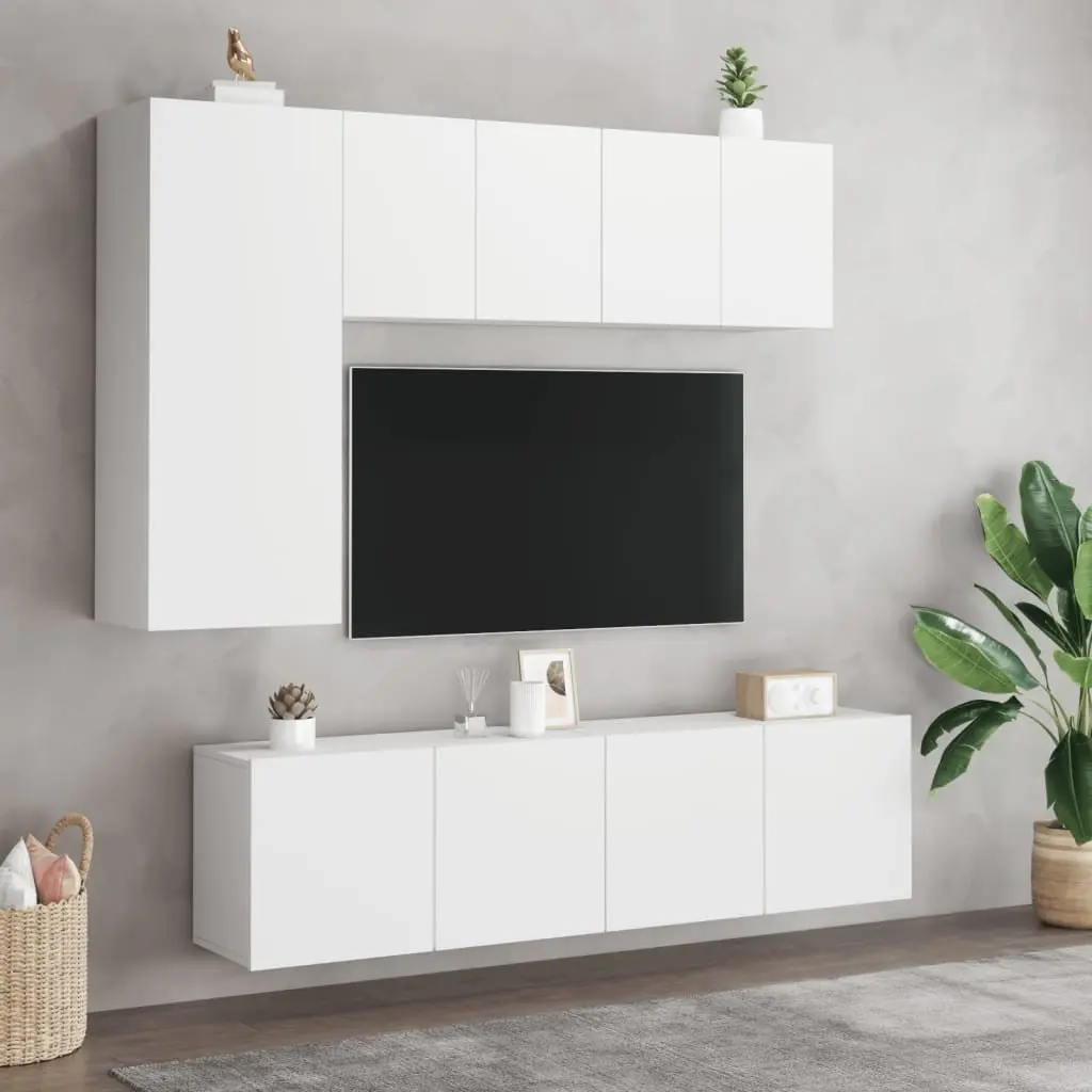 TV Cabinet Wall-mounted White Storage Unit Media Stand Organiser 60x30x41cm