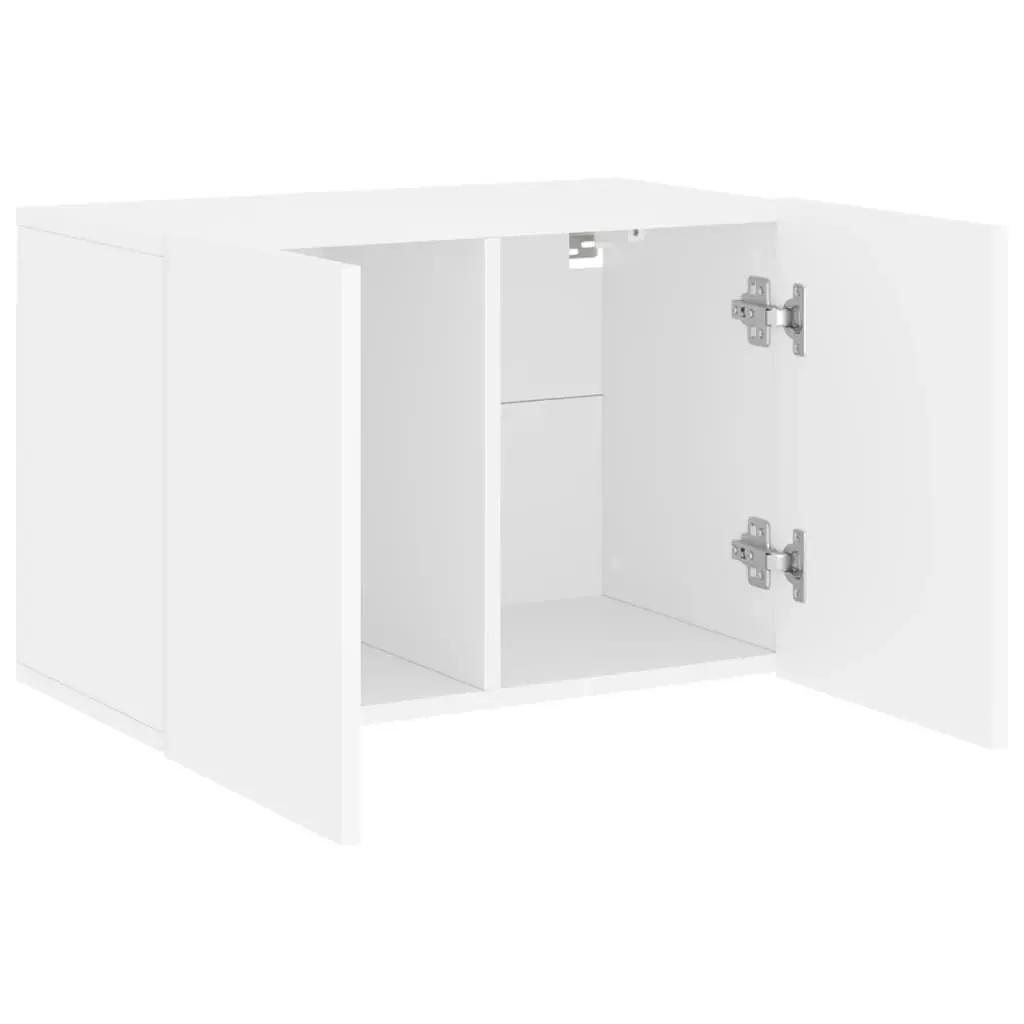 TV Cabinet Wall-mounted White Storage Unit Media Stand Organiser 60x30x41cm