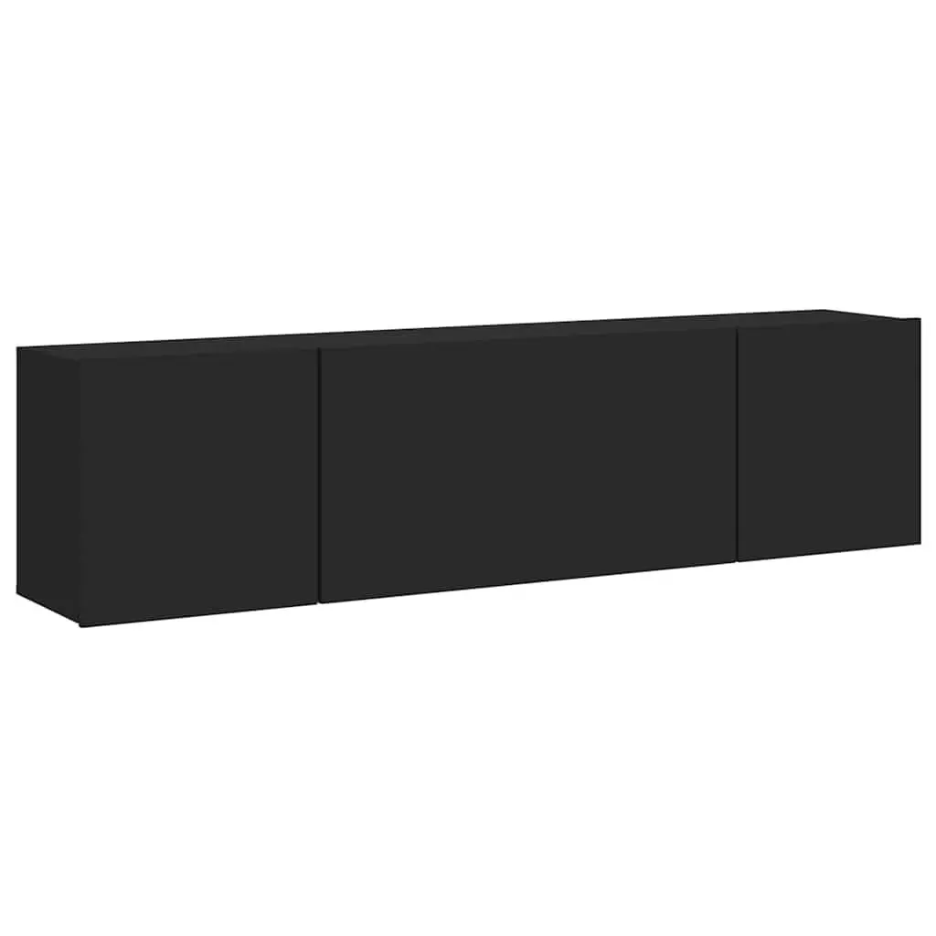 Black Wall-Mounted TV Storage Cabinets