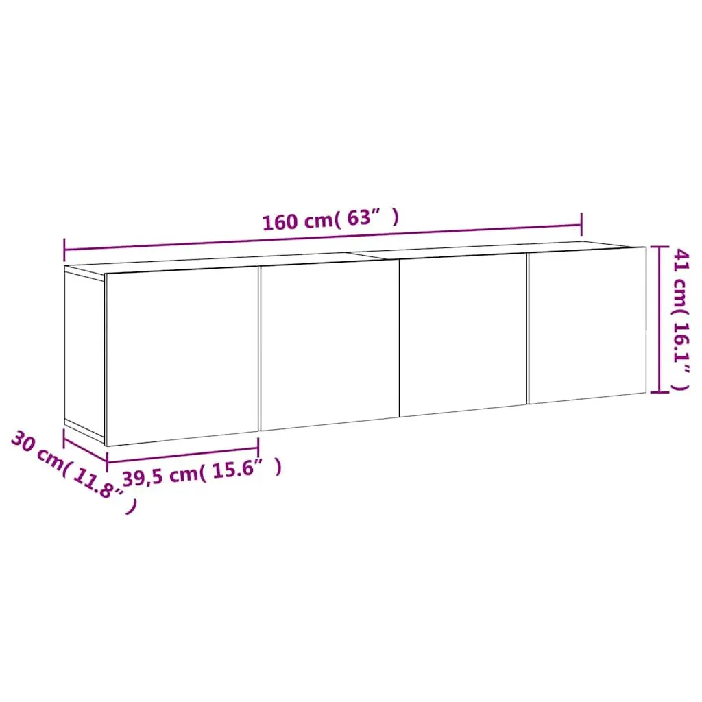 Black Wall-Mounted TV Storage Cabinets