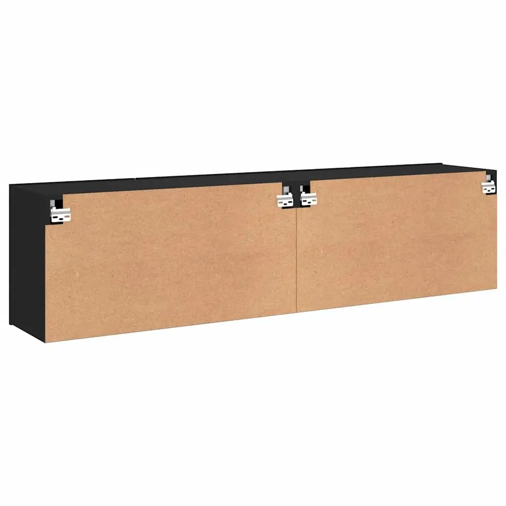 Black Wall-Mounted TV Storage Cabinets