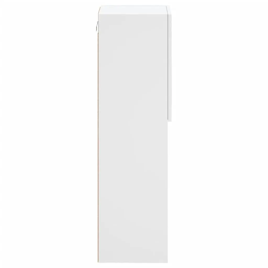 TV Cabinet RGB LED Lights Wall-Mounted Media Unit Storage White 30.5 x 30 x 102 cm
