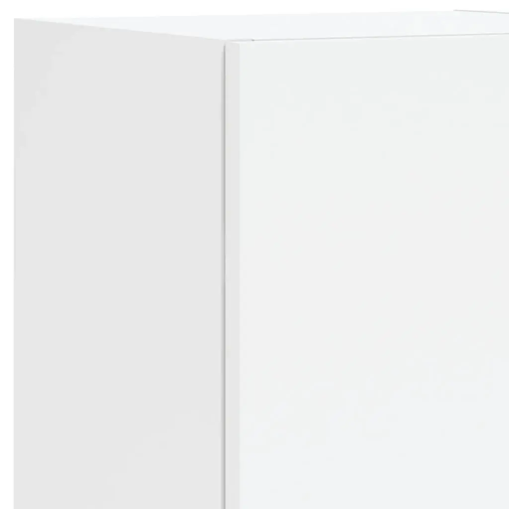 TV Cabinet RGB LED Lights Wall-Mounted Storage Unit White 30.5x30x102cm 2 Piece
