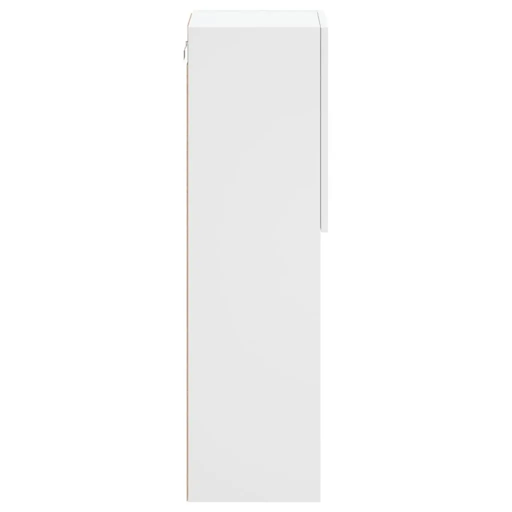 TV Cabinet RGB LED Lights Wall-Mounted Storage Unit White 30.5x30x102cm 2 Piece