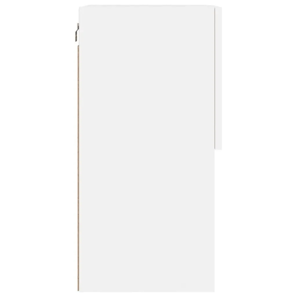 TV Cabinet Media Storage Unit Wall-Mounted 40.5 x 30 x 60 cm White RGB LED Lights 2 Piece