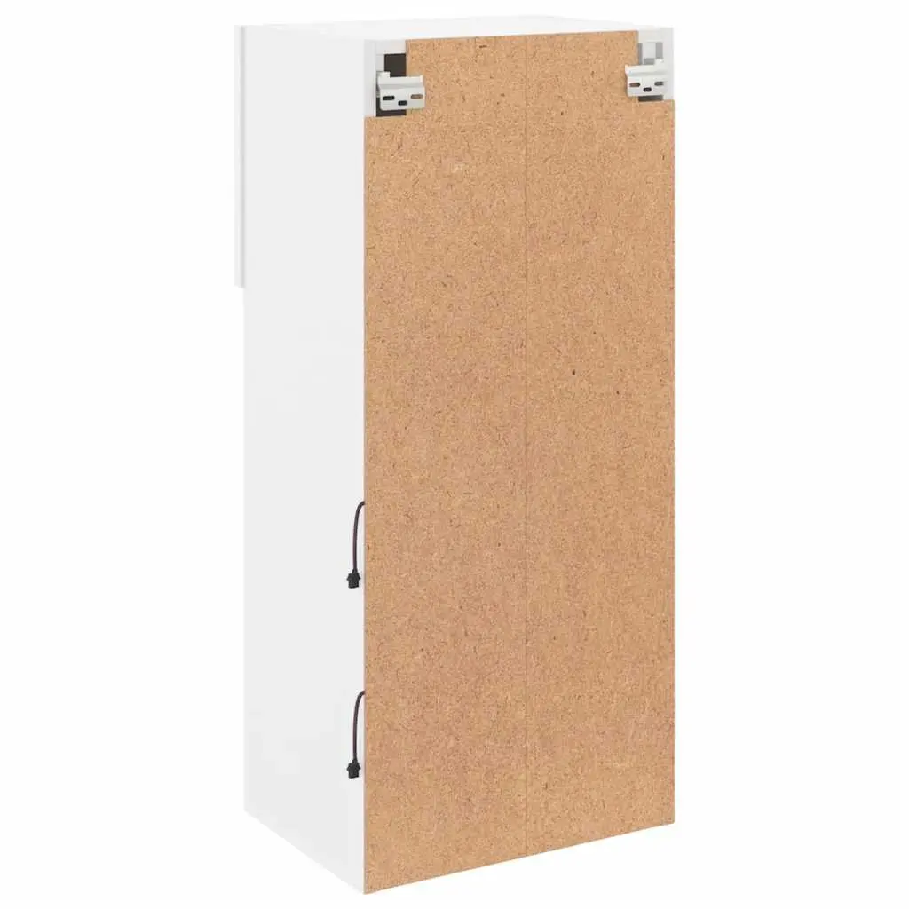 TV Cabinets RGB LED Lights Wall-Mounted Storage Units 40.5x30x90cm White Set of 2