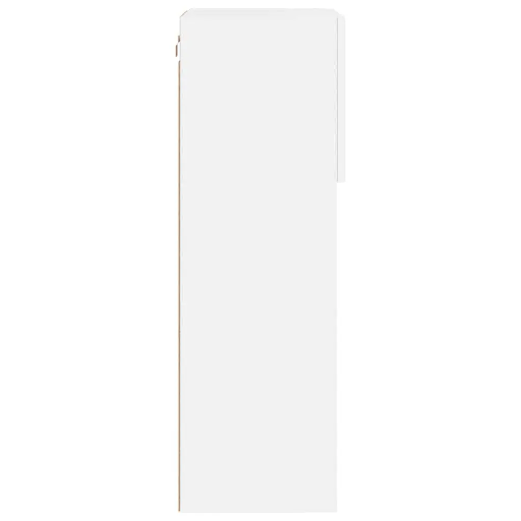 TV Cabinets RGB LED Lights Wall-Mounted Storage Units 40.5x30x90cm White Set of 2