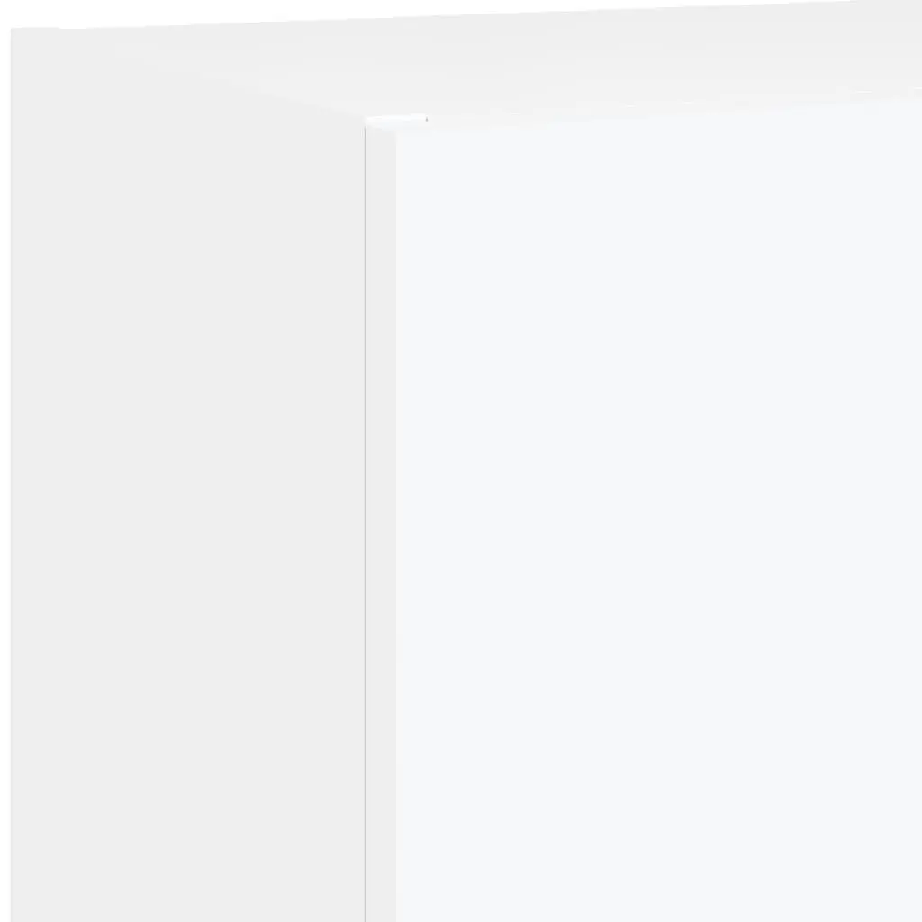 TV Cabinet with RGB LED Lights White Wall-Mounted Entertainment Unit Storage