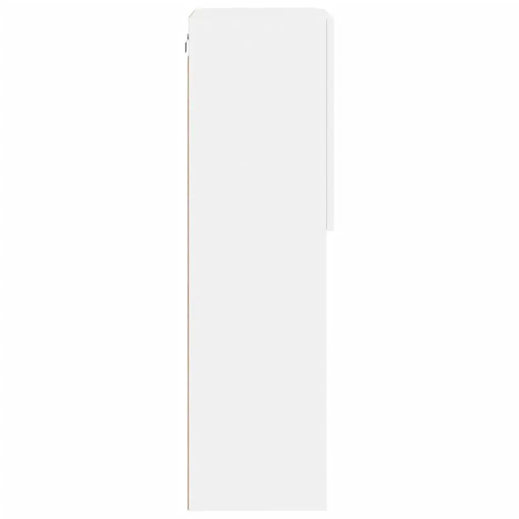 TV Cabinet with RGB LED Lights White Wall-Mounted Entertainment Unit Storage