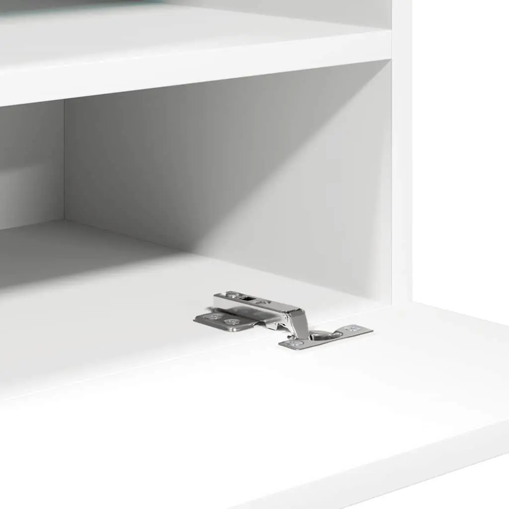 White Wall Cabinets with LED Lighting for Storage