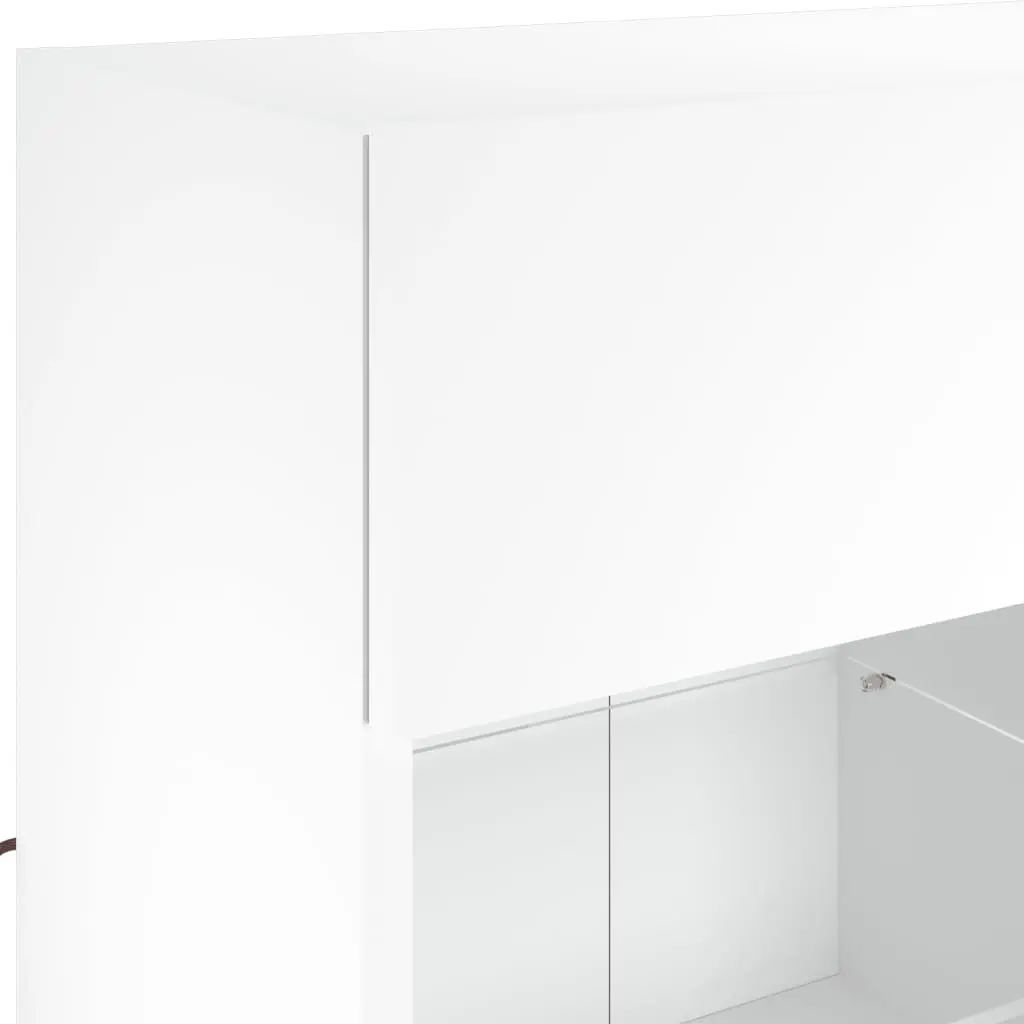 TV Wall Cabinet RGB LED Lights Wall-Mounted Media Storage Unit 78.5 x 30 x 60.5 cm White