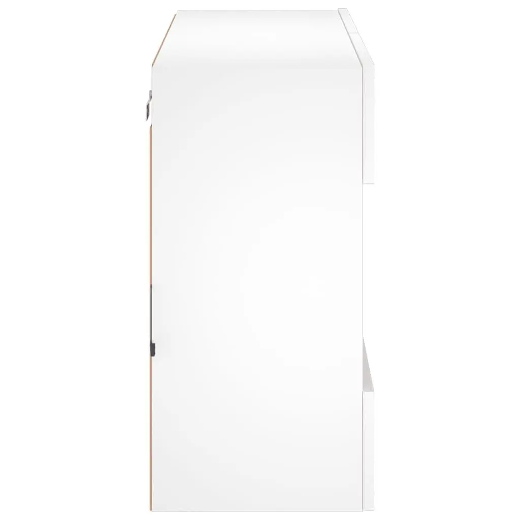 TV Wall Cabinet RGB LED Lights Wall-Mounted Media Storage Unit 78.5 x 30 x 60.5 cm White