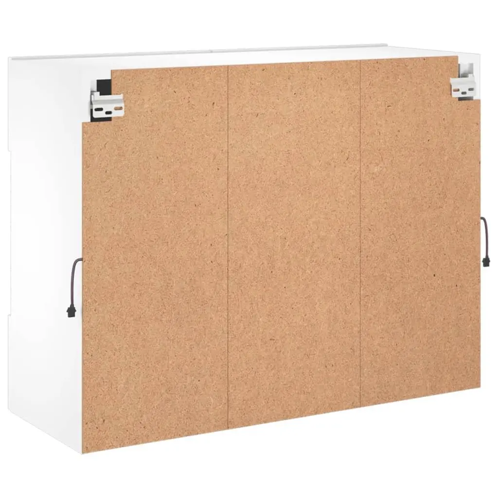 TV Wall Cabinet RGB LED Lights Wall-Mounted Media Storage Unit 78.5 x 30 x 60.5 cm White
