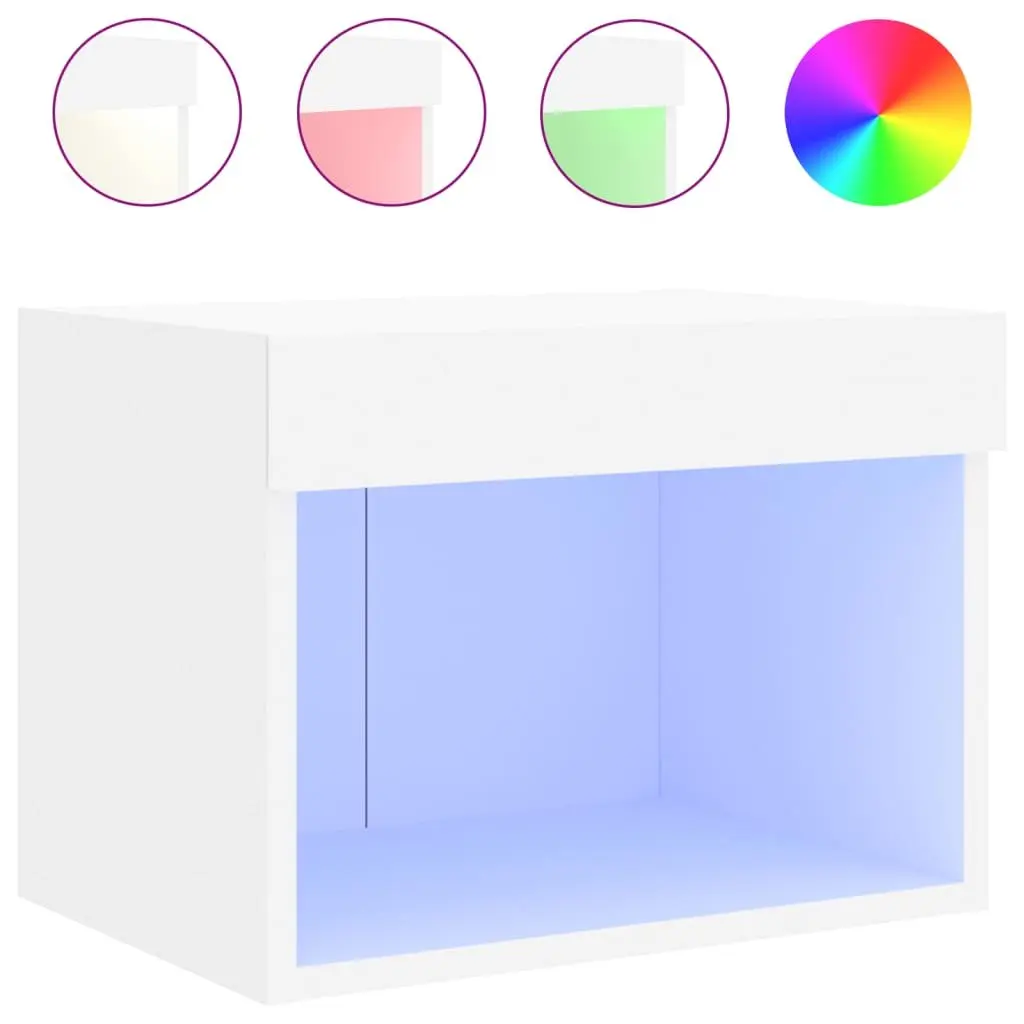 Wall-mounted Bedside Cabinet Featuring RGB LED Lights