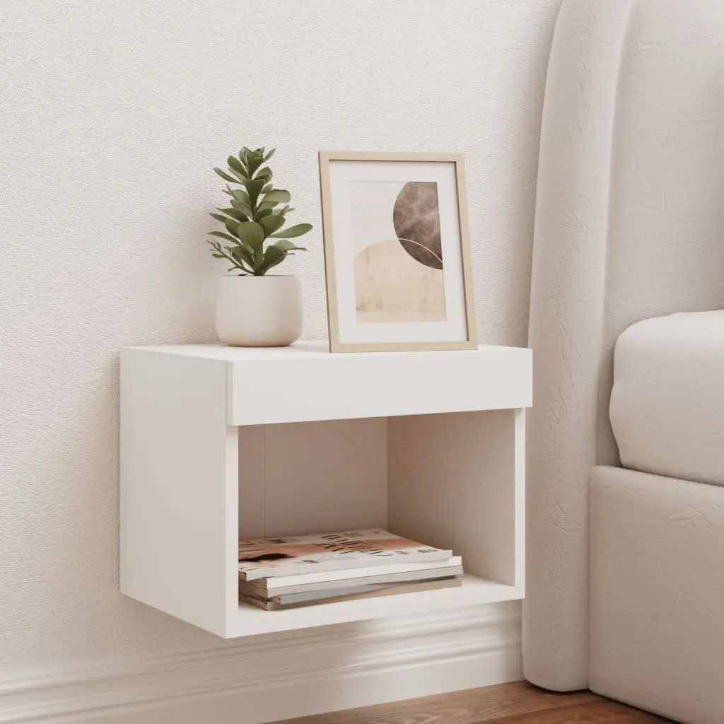 Wall-mounted Bedside Cabinet Featuring RGB LED Lights