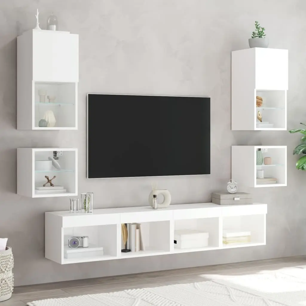 Wall-mounted Bedside Cabinet Featuring RGB LED Lights