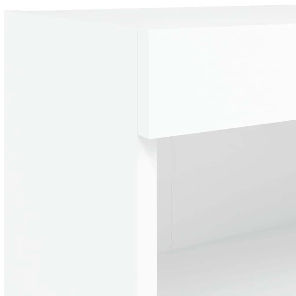 TV Cabinet with RGB LED Lights Wall-Mounted White Storage Unit 80x30x30cm Set