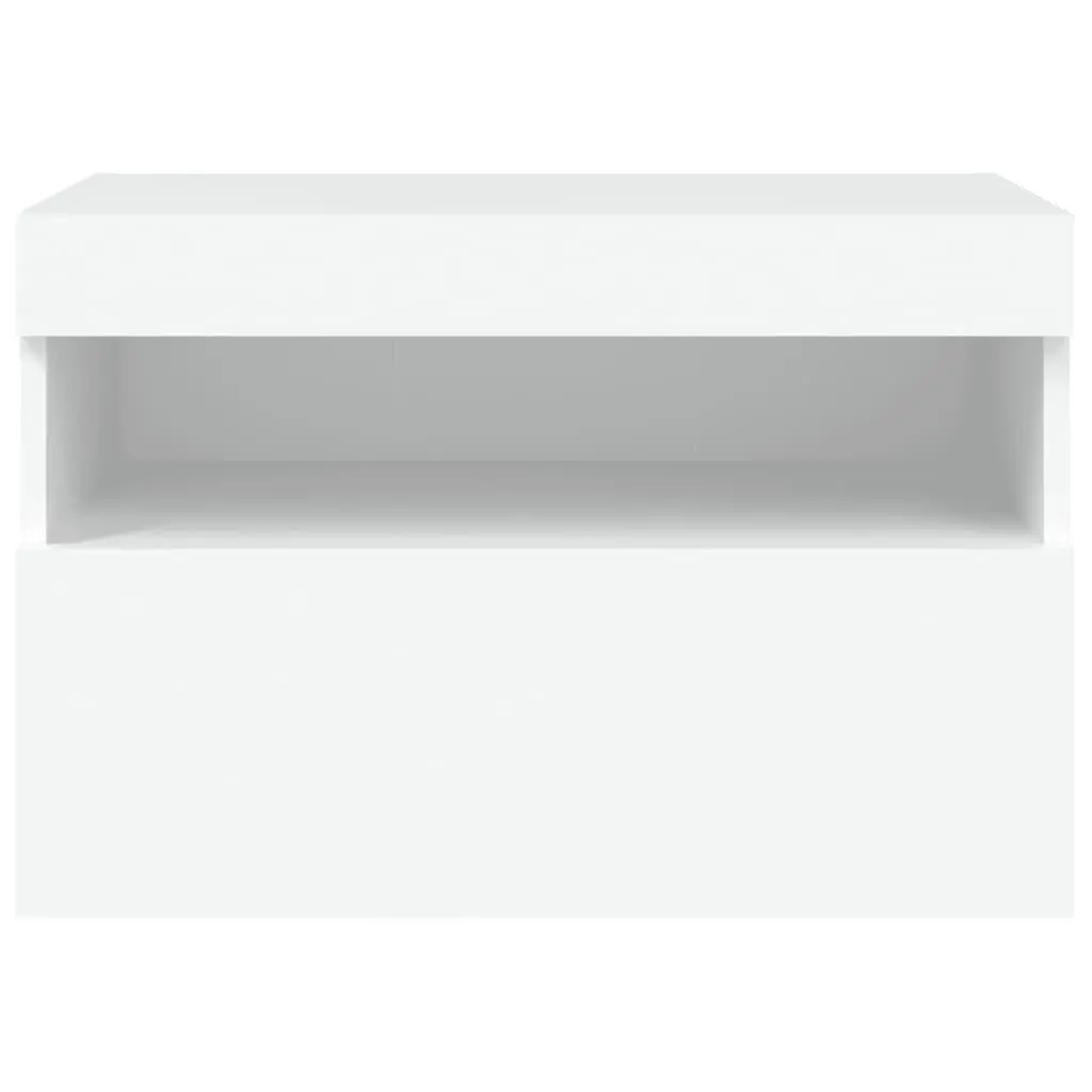 Floating TV Cabinet in White with LED Lights
