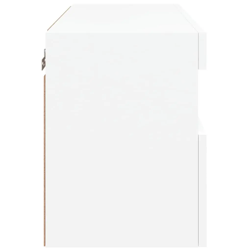 Floating TV Cabinet in White with LED Lights