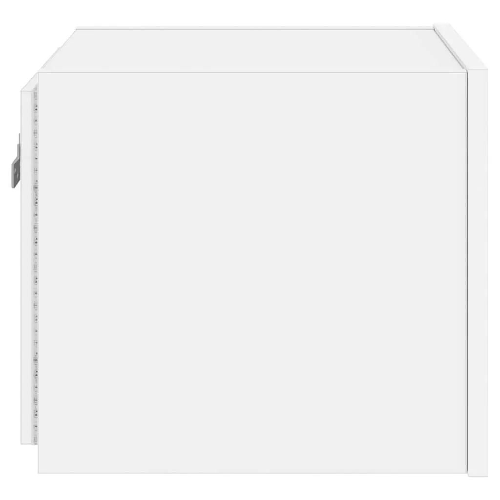 White TV Wall Cabinets with Storage and Lights