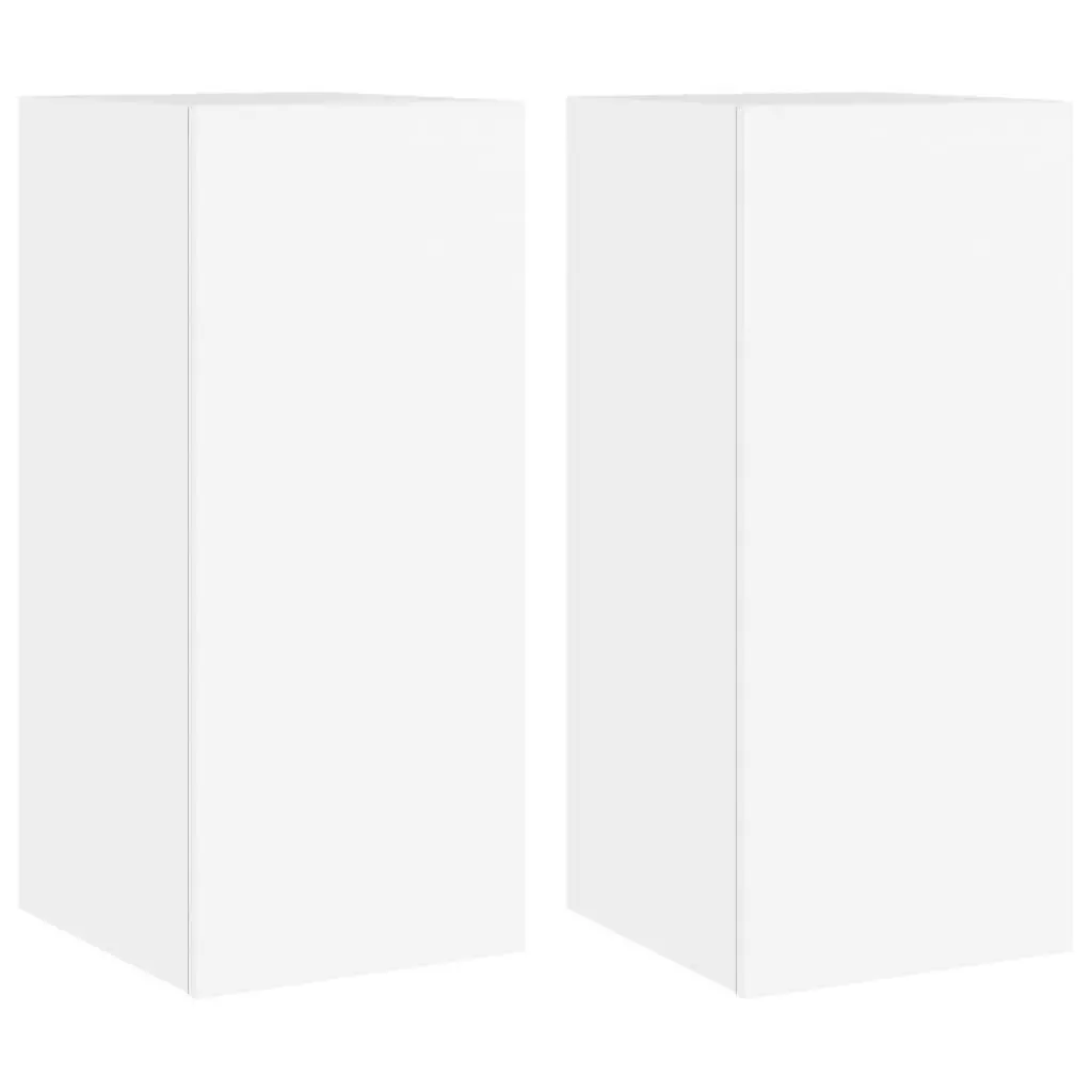 TV Wall Cabinet RGB LED Lights Floating Storage Unit 30.5x35x70cm White
