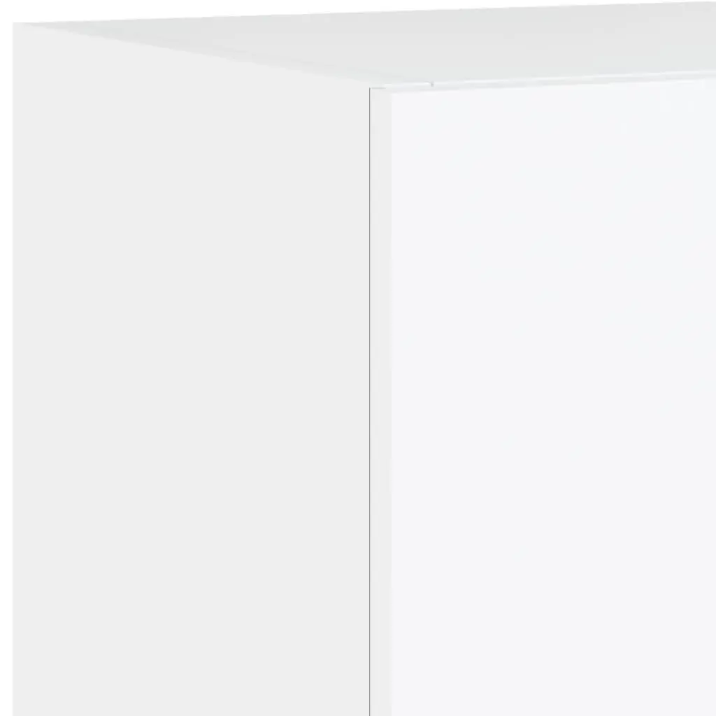 TV Wall Cabinet RGB LED Lights Floating Storage Unit 30.5x35x70cm White