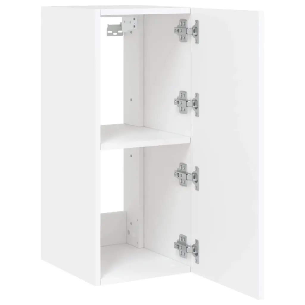 TV Wall Cabinet RGB LED Lights Floating Storage Unit 30.5x35x70cm White