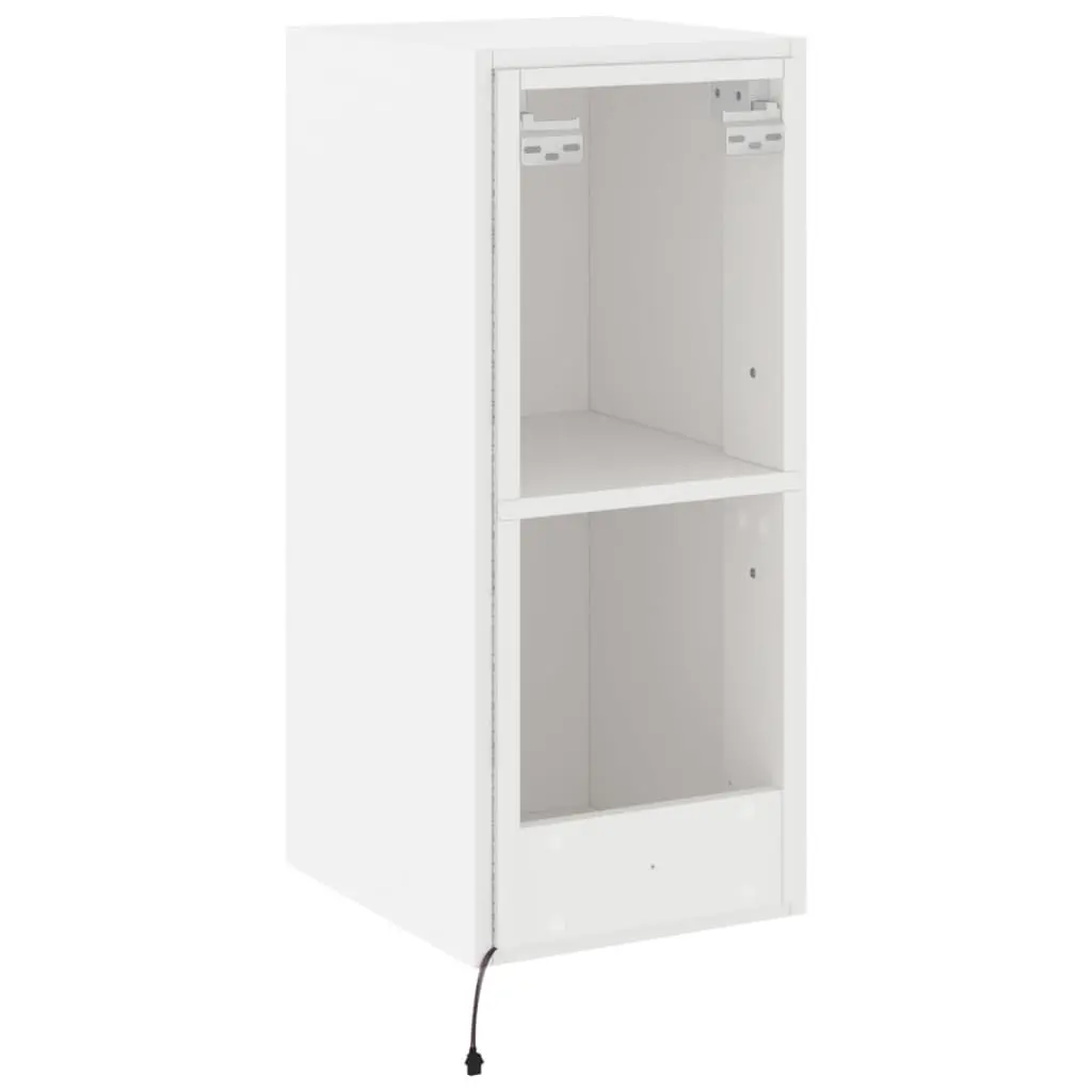 TV Wall Cabinet RGB LED Lights Floating Storage Unit 30.5x35x70cm White
