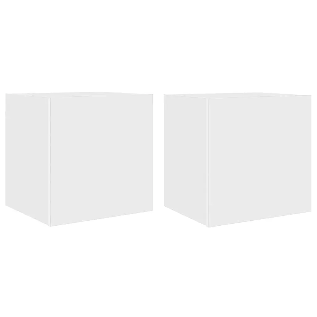 White Media Cabinets with RGB Lighting