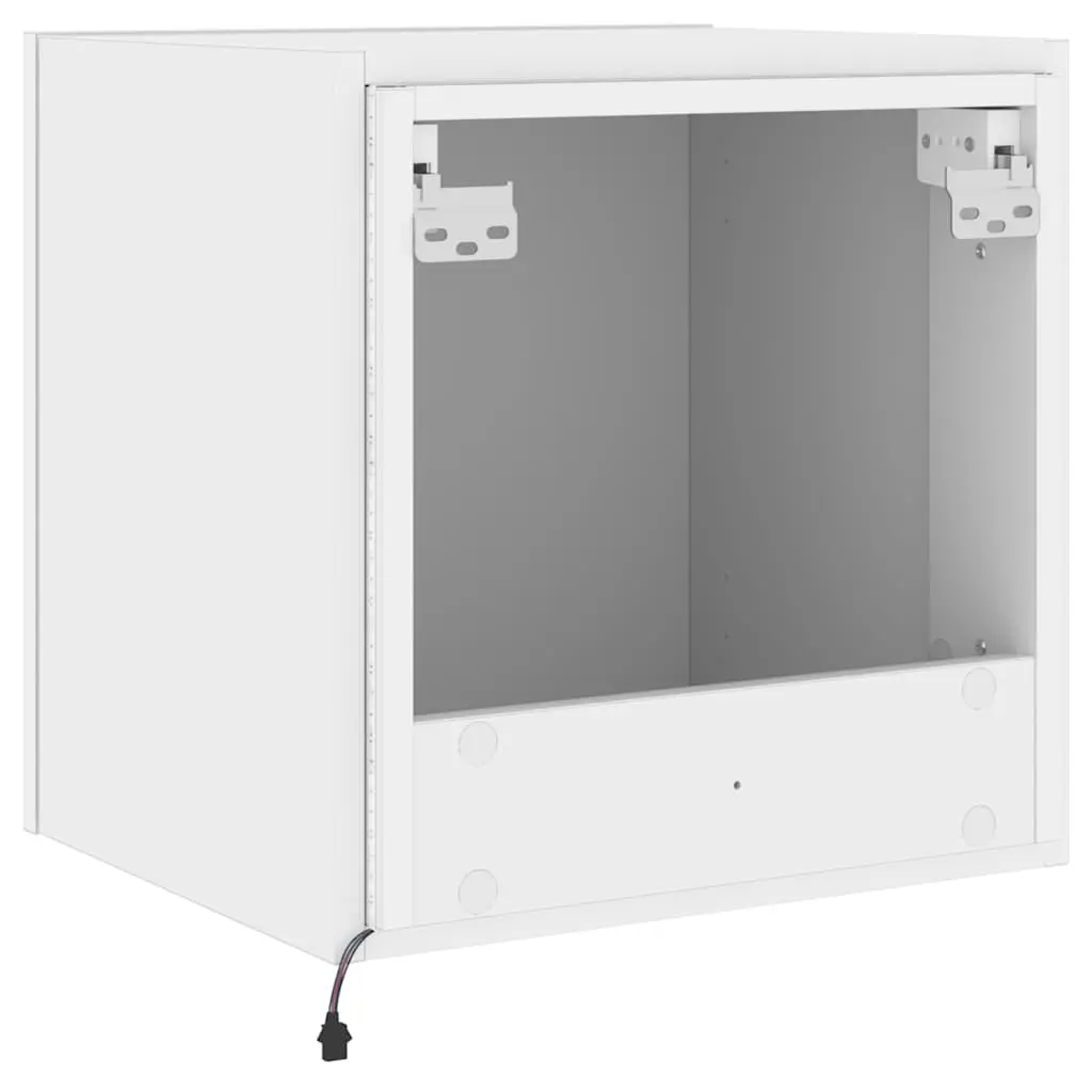 White Media Cabinets with RGB Lighting