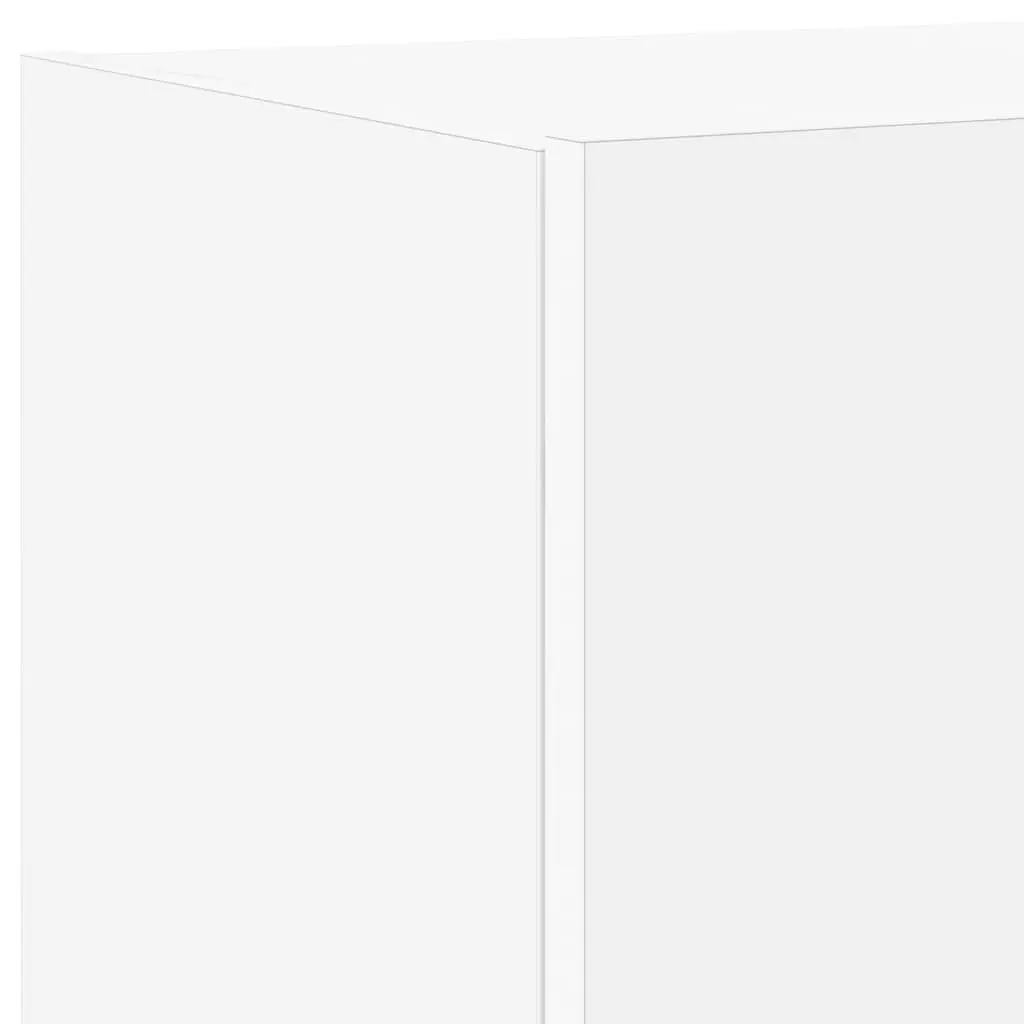 TV Wall Cabinet Storage White Wall-Mounted Media Unit 100 x 35 x 31 cm with RGB LED Lights