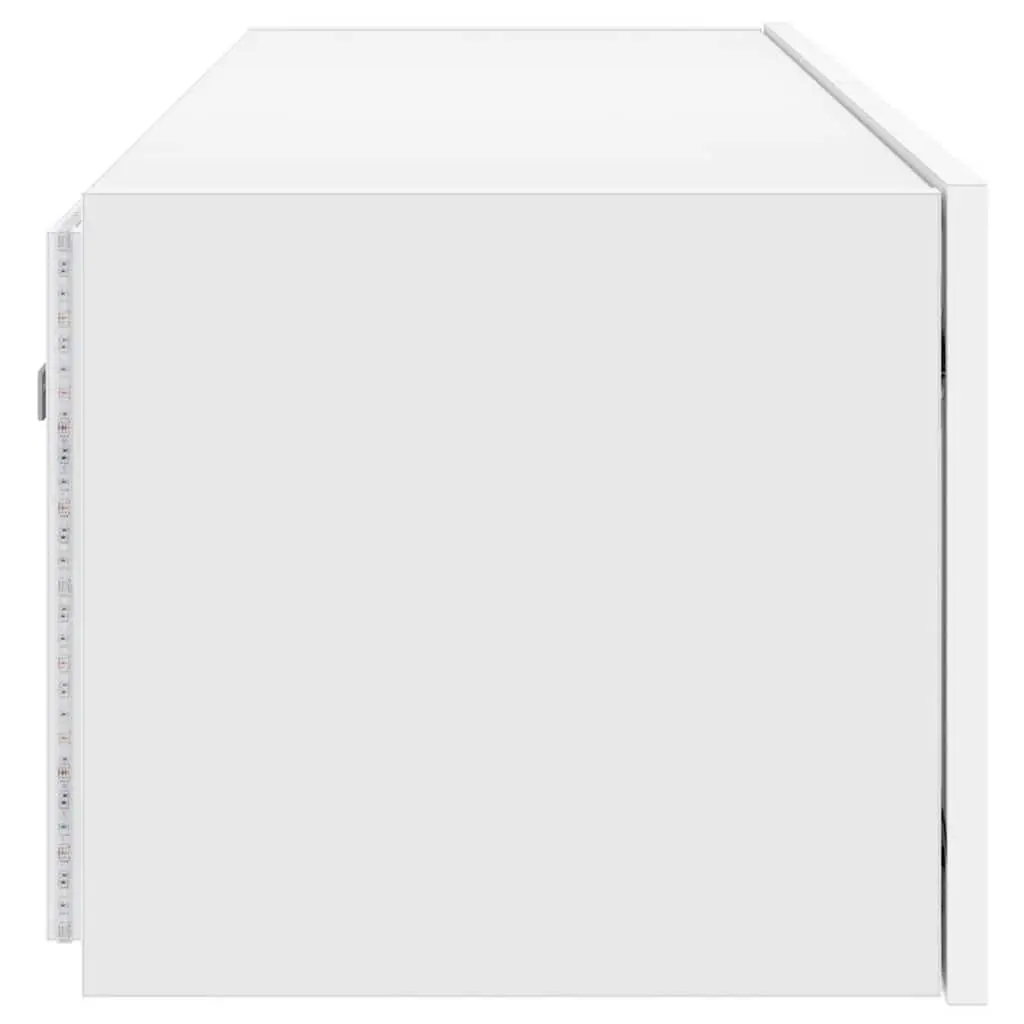 TV Wall Cabinet Storage White Wall-Mounted Media Unit 100 x 35 x 31 cm with RGB LED Lights