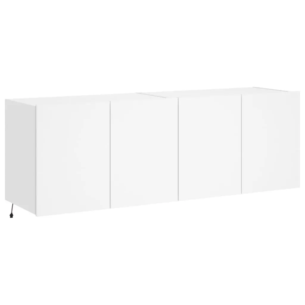 TV Wall Cabinets with RGB LED Lights 2 pcs White Floating Storage Unit