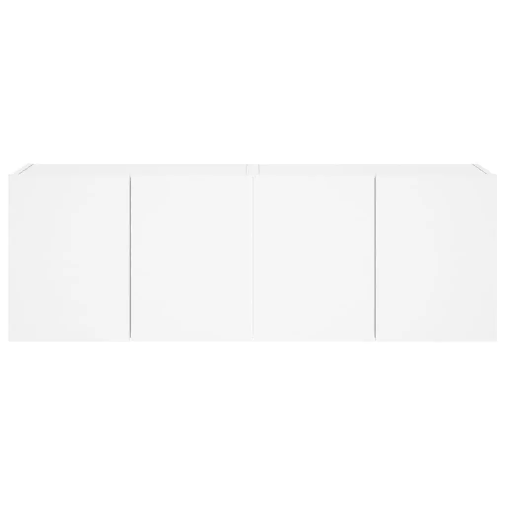 TV Wall Cabinets with RGB LED Lights 2 pcs White Floating Storage Unit