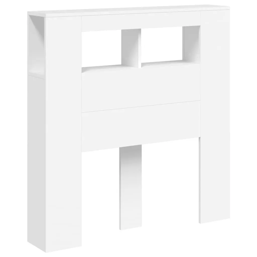 LED Headboard White 100cm Bedroom Engineered Wood RGB Lights Wall Mount