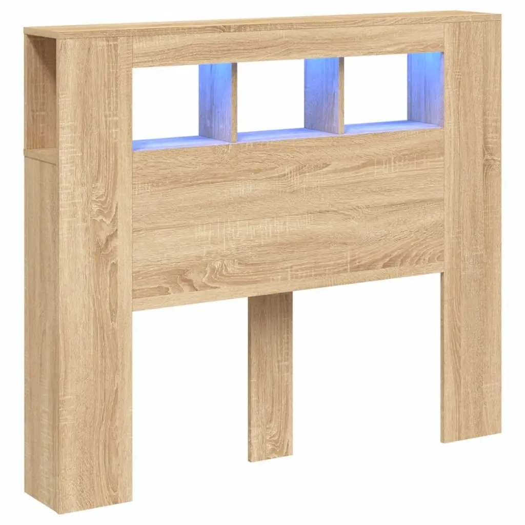 LED Headboard Bedroom Furniture 120cm Engineered Wood Brown