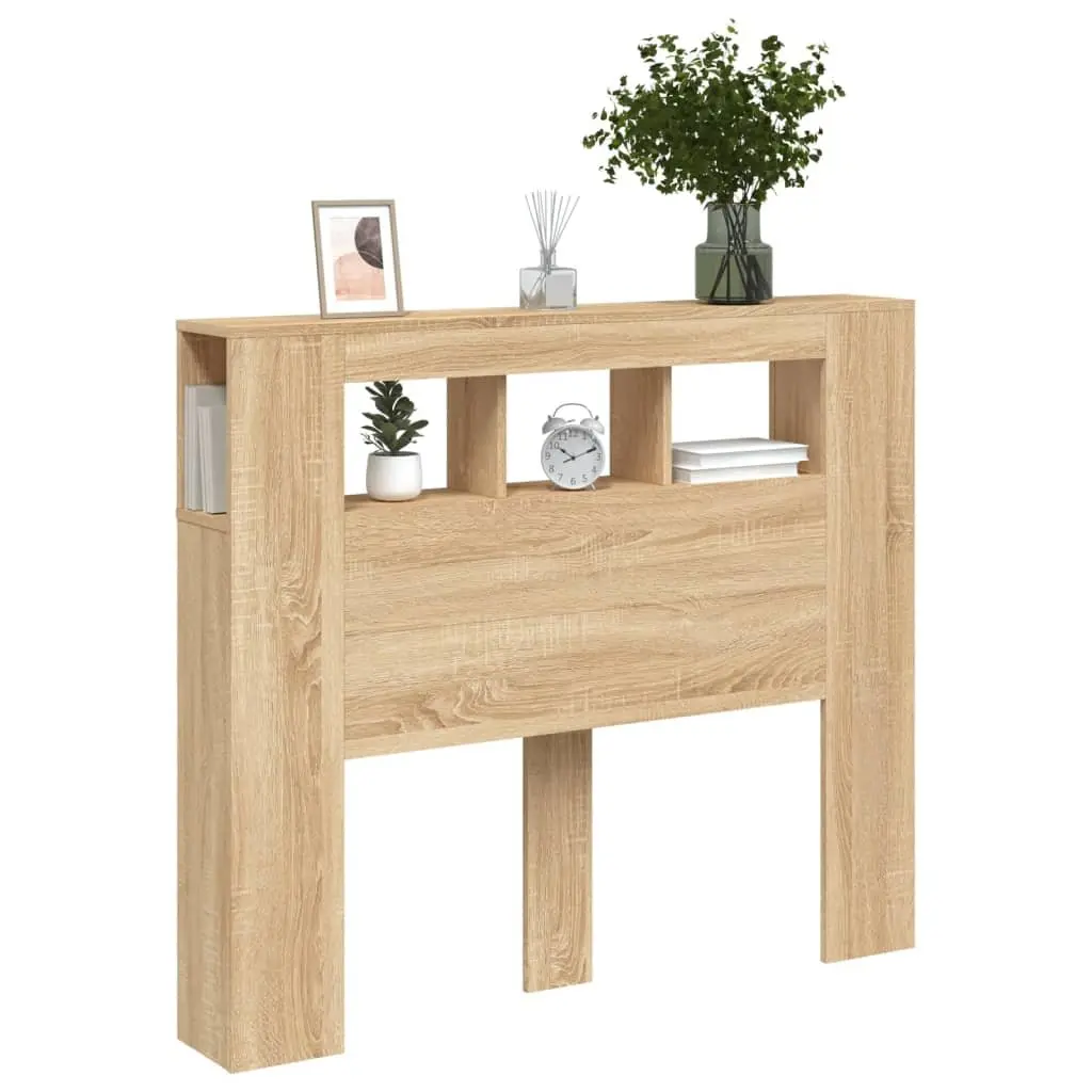 LED Headboard Bedroom Furniture 120cm Engineered Wood Brown