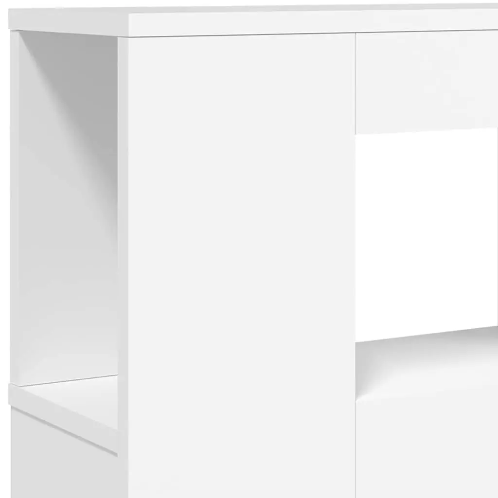 LED Headboard White 180cm Modern Bedroom Engineered Wood RGB Lights Storage Top