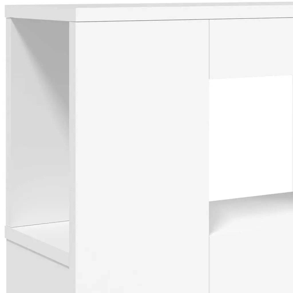 LED Headboard White 200cm Engineered Wood Bed Frame Modern Bedroom Furniture