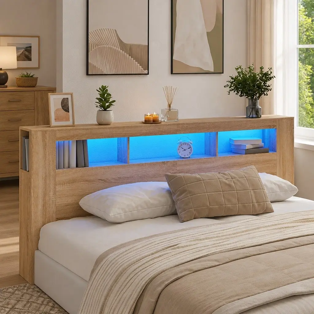 LED Headboard with Customizable RGB Lighting