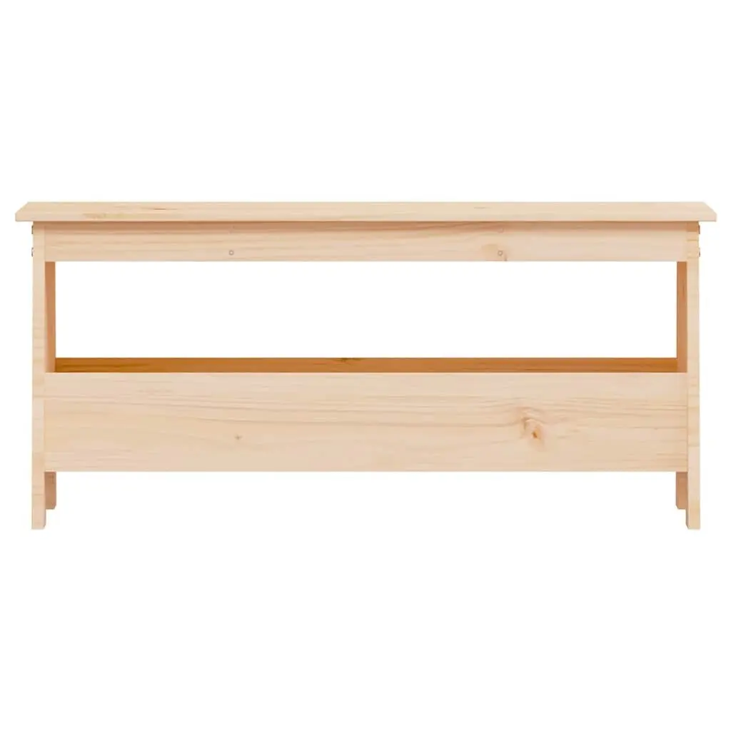 Hall Bench Storage Entryway Solid Wood Pine Brown 100x28x45cm