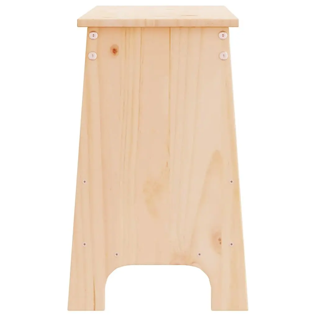 Hall Bench Storage Entryway Solid Wood Pine Brown 100x28x45cm