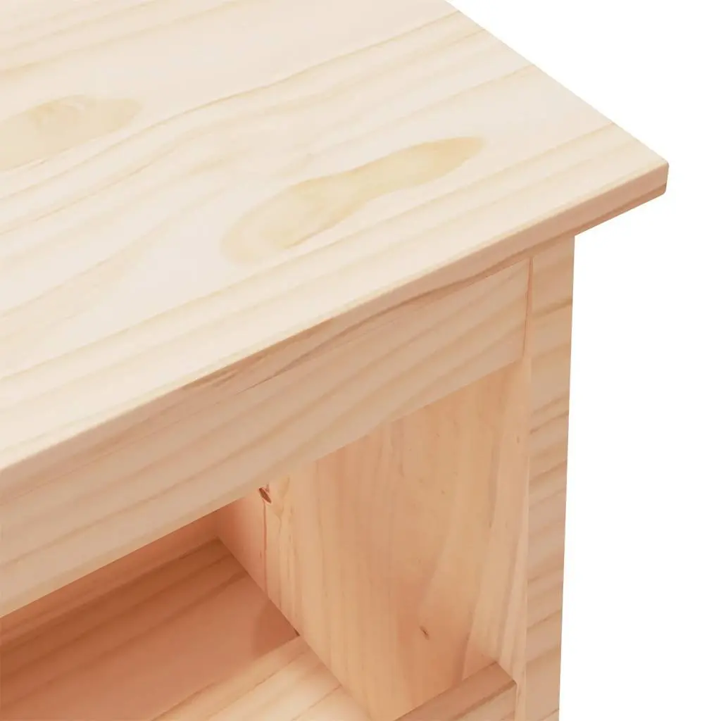 Hall Bench Storage Entryway Solid Wood Pine Brown 100x28x45cm