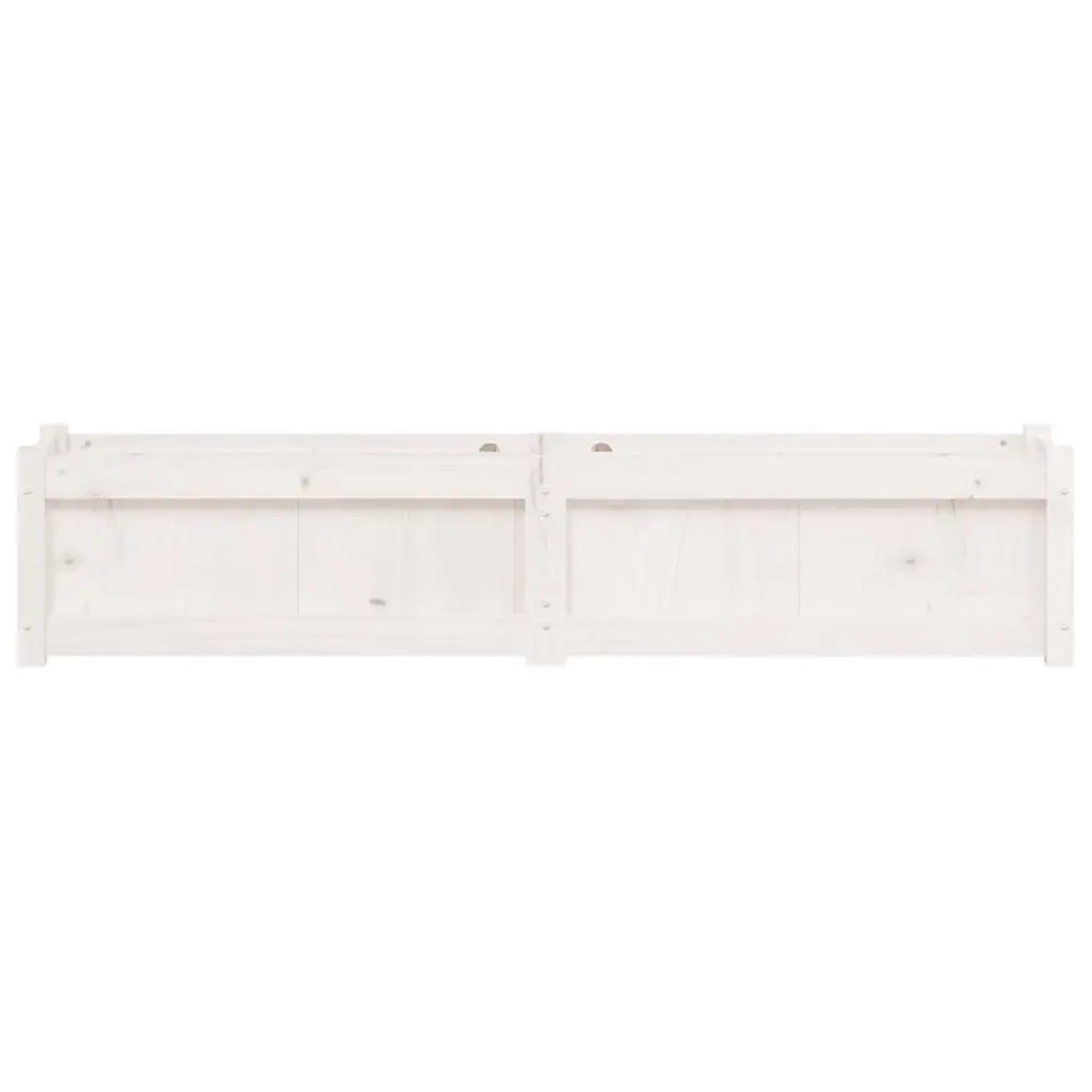 Garden Planter Box Outdoor Vegetable Flower 150 x 31 x 31 cm White Solid Pine Wood