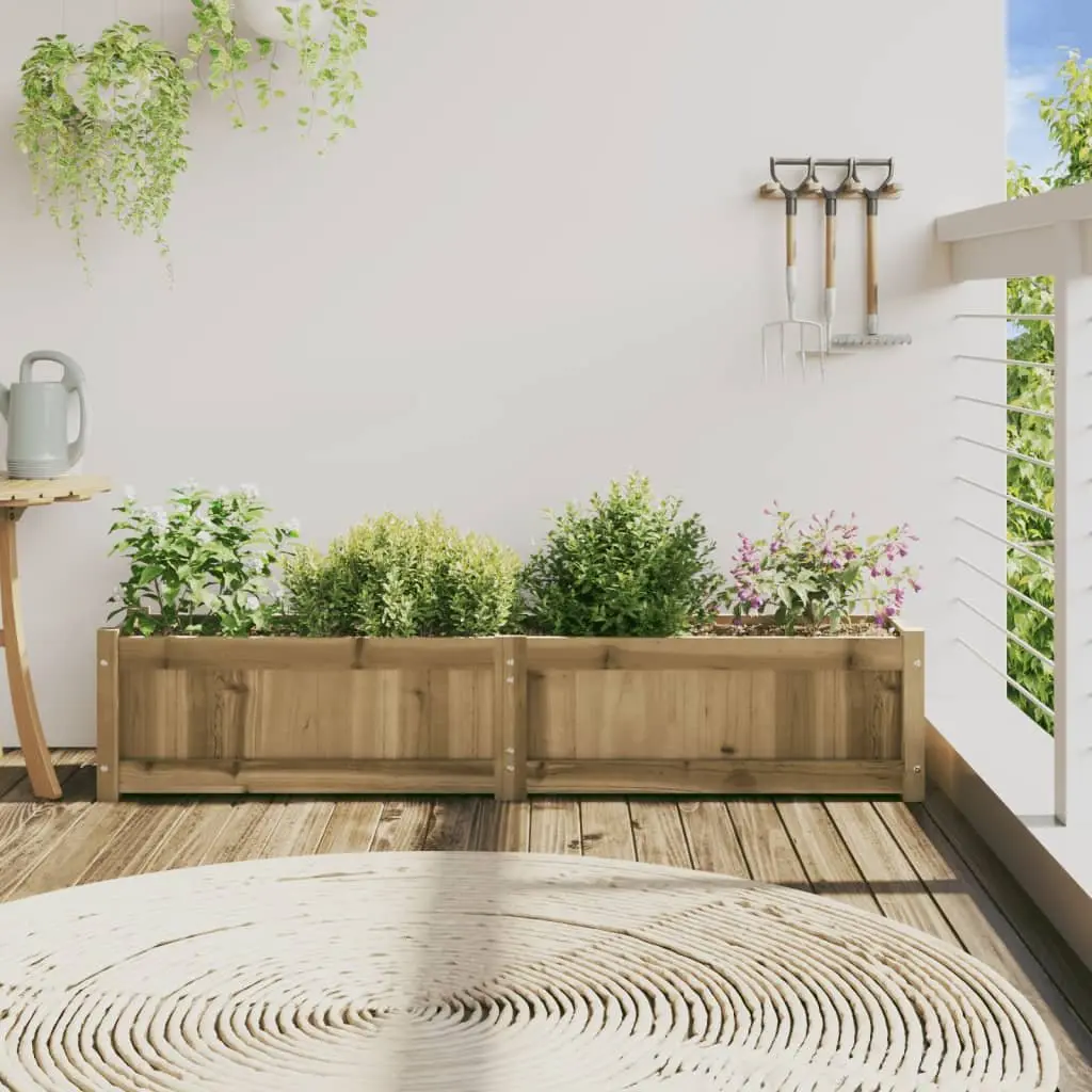 Garden Planter Box Outdoor 150x31x31 cm Impregnated Pine Wood Brown