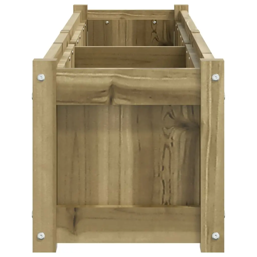 Wooden Garden Planters Outdoor Flower Pots 2 pcs Brown Impregnated Pine Wood