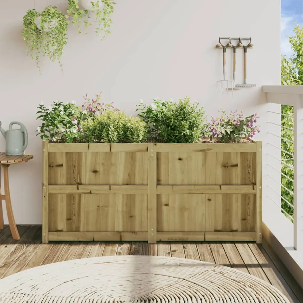 Wooden Planter Box Outdoor Raised Bed 150x50x70 cm Brown
