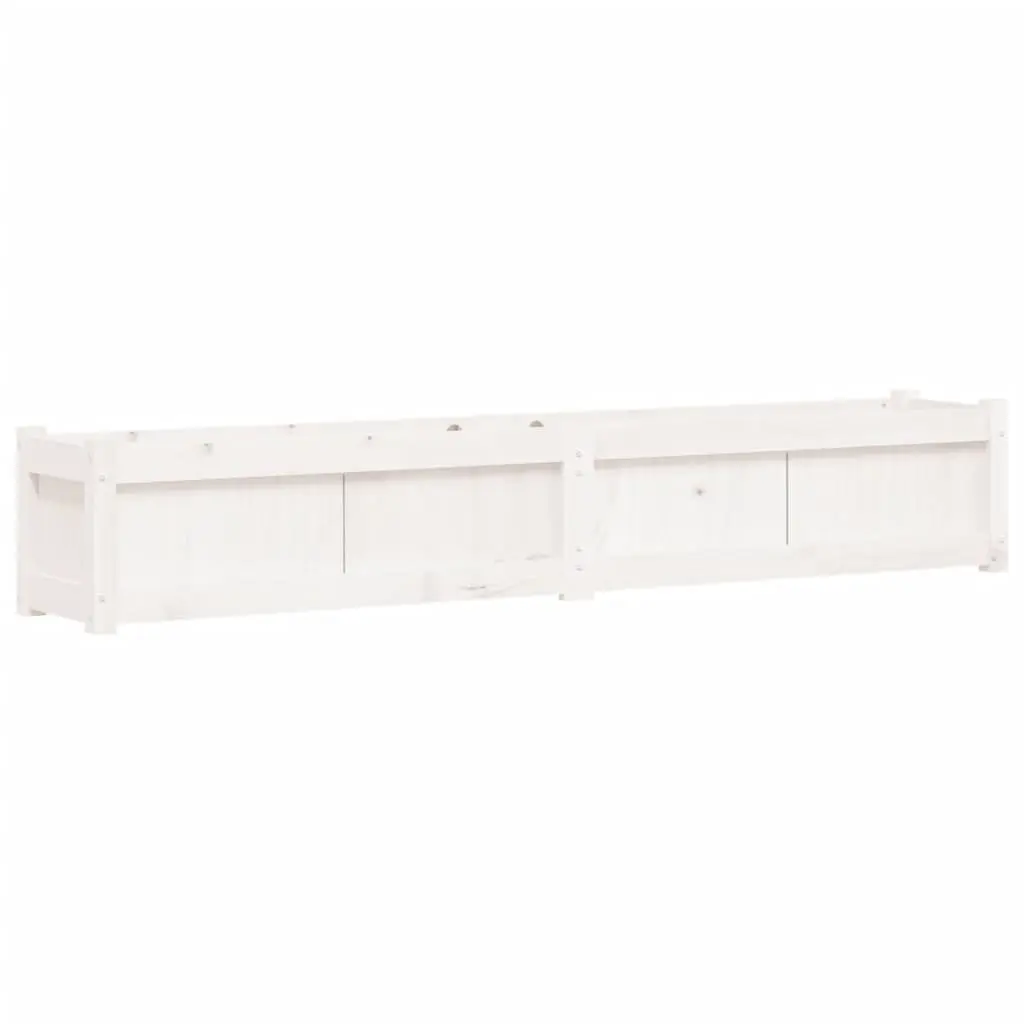Wooden Garden Planters Outdoor Patio Flower Pot 2 Pieces White Pine Wood