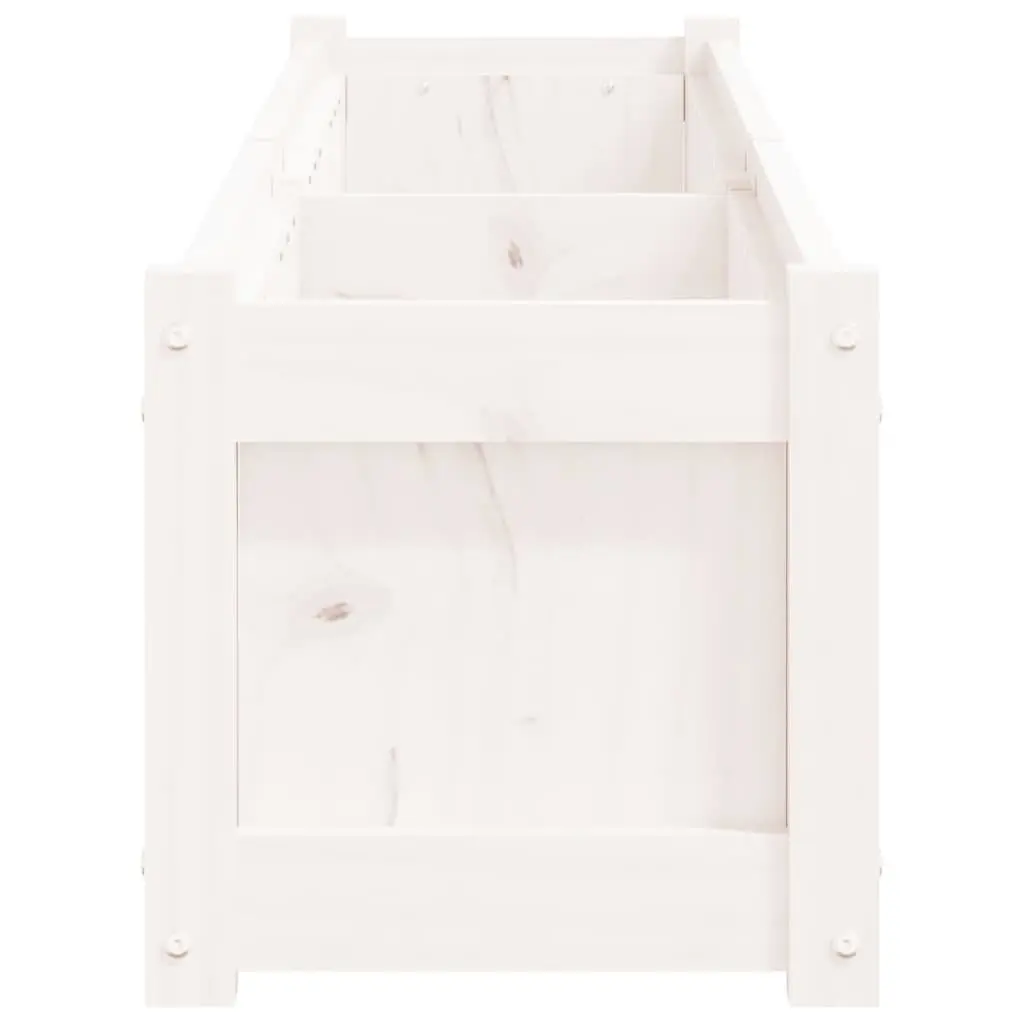 Wooden Garden Planters Outdoor Patio Flower Pot 2 Pieces White Pine Wood